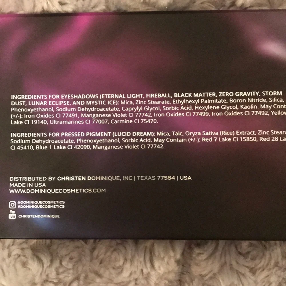 Dominique Cosmetics Celestial Thunder Palette New
